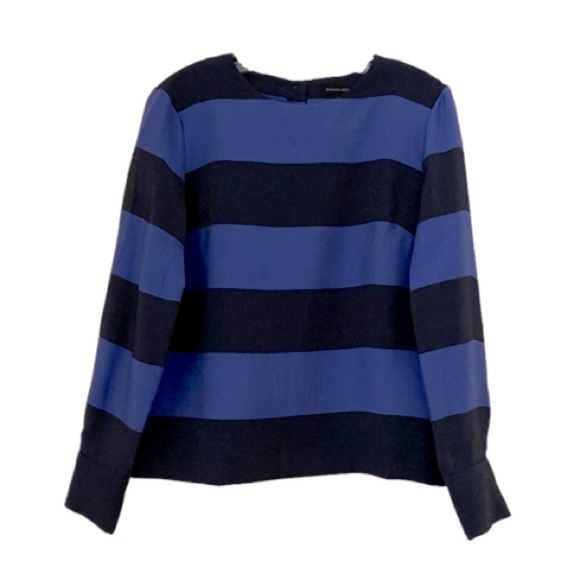 Banana Republic Metallic Shimmer Rugby Striped Blouse - Picture 3 of 12